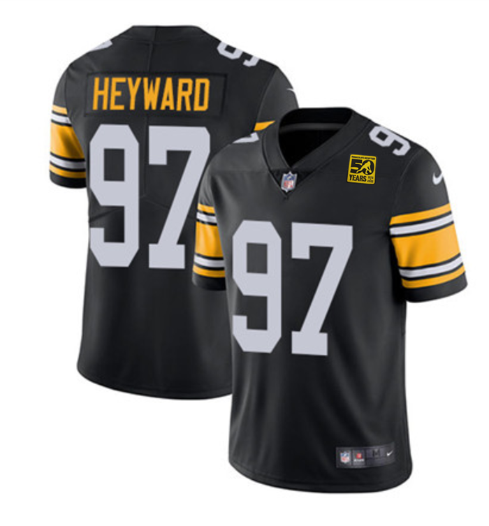 Men's Pittsburgh Steelers #97 Cameron Heyward Black 2023 50th Anniversary Vapor Untouchable Limited Jersey
